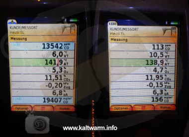 CO Messung bei einer Ölheizung, über 10000ppm ! CO Messung bei einer Ölheizung, über 10000ppm !
